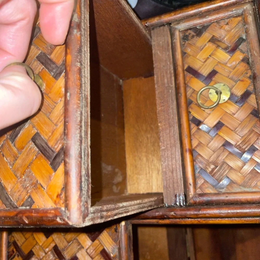 Woven Bamboo Makeup Organizer